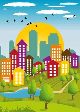 Modern metropolis Stock Illustration