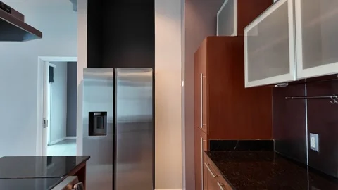 Modern Miami Brickell Condo Interior with City Views Stock Footage 311207421