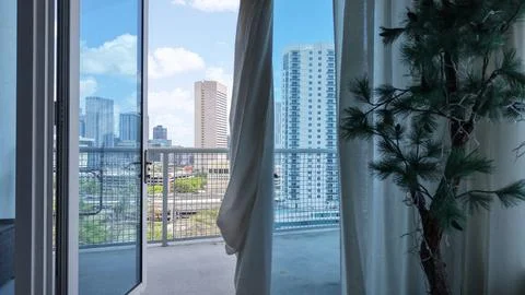 Modern Miami Condo Interior – Open Living and Dining Area May 1st 2025 Stock Photos