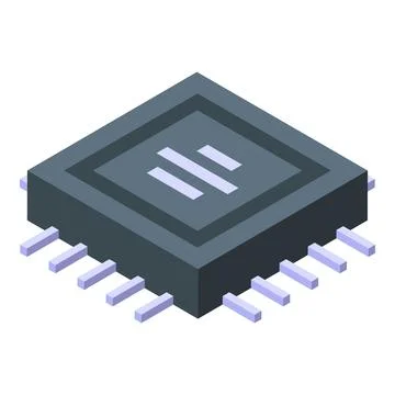 Modern microchip processing data with integrated circuitry, isometric view 스톡 일러스트