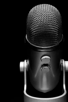 Modern microphone close up Stock Photos