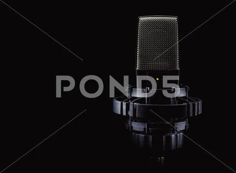 Modern Microphone on Stand Stock Photos
