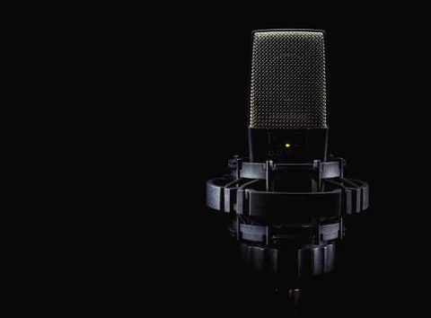 Modern Microphone on Stand 스톡 사진