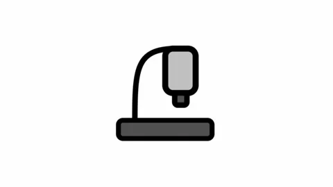 Modern microscope animated icon - education and schooling design Stock Footage 295206852