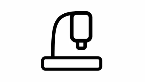 Modern microscope animated icon - School education or office motion design Stock Footage 297610366