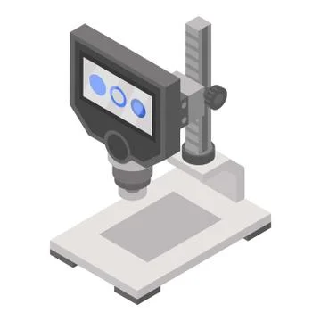 Modern microscope icon, isometric style Illustrazione stock