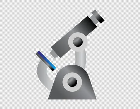 Modern microscope illustration with a sleek metallic design and a blue acce.. Illustrazione stock