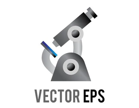 Modern microscope illustration with a sleek metallic design and a blue acce.. Illustrazione stock
