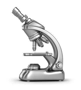 Modern microscope isolated on white Stock Illustration