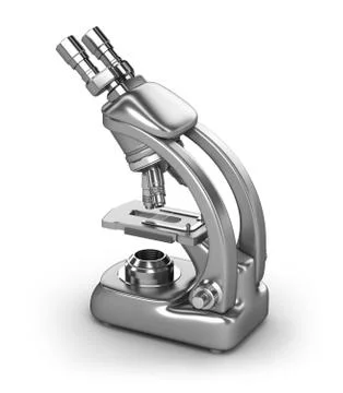 Modern microscope isolated on white Stock Illustration