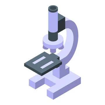 Modern microscope standing on white background for research Illustrazione stock