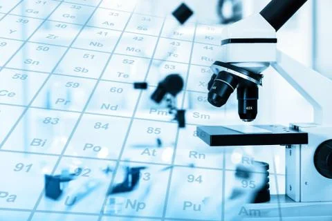 Modern microscopes in a lab .microscope lens イラスト素材