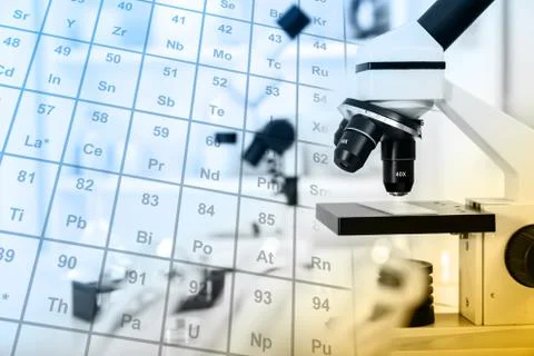 Modern microscopes in a lab .microscope lens 스톡 일러스트