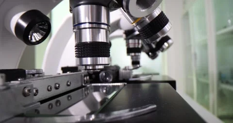 Modern microscopes in laboratory provide high-resolution images Stock Footage 307904481