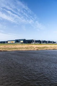 Modern Microsoft Data Center Along Highway in Middenmeer, North Holland Stock Photos
