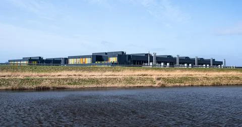 Modern Microsoft Data Center Along Highway in Middenmeer, North Holland Stock Photos