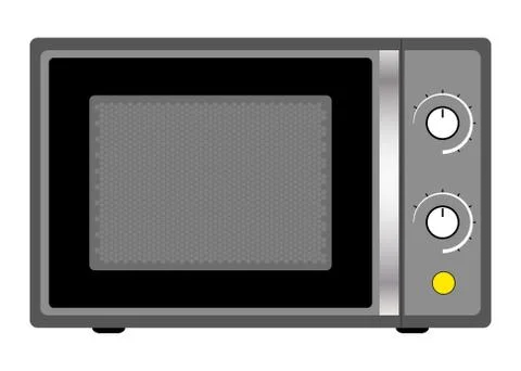 Modern microwave, front view, in flat style, simple vector illustration. Stock Illustration