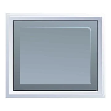 Modern microwave oven with empty screen displaying reflecting light Stockillustratie