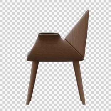 Modern mid-century gray upholstered armchair with wooden frame and legs Stock Illustration