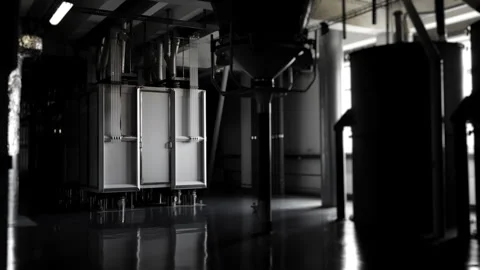 Modern mill complex for grain processing and flour production. Stock Footage 278204778