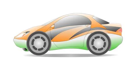 Modern mini compact hot hatchback Sport car illustration Stock Illustration