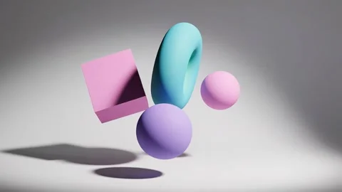 Modern Minimal 3D Geometric Animation Loop 4K Stock Footage 328183226