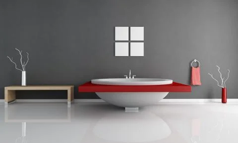 Modern minimal bathroom Stock Illustration