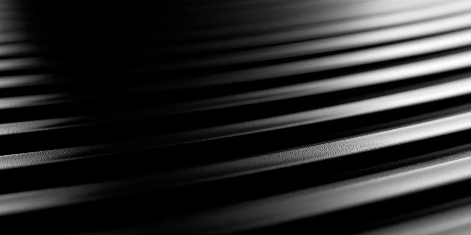 Modern minimal black horizontal rounded line array or grid geometrical patt.. Illustrazione stock