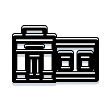 Modern minimal building structure icon architecture concept Ilustración de archivo