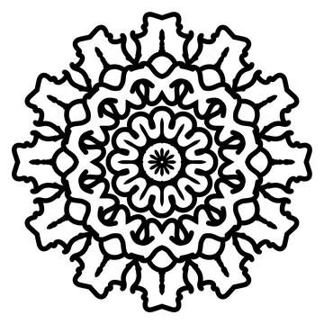 Modern Minimal Floral Mandala Vector Design Stock Illustration