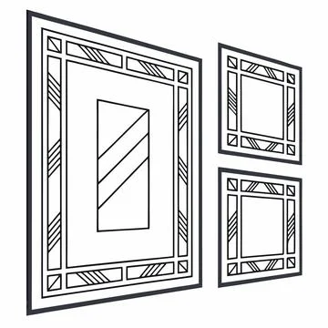 Modern Minimal Geometric Rectangle Borders - Layout Design Stock Illustration