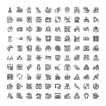Modern minimal line icons for web design and applications 스톡 일러스트