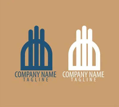 Modern Minimal Lock And Arch Logo Design Set For Corporate Branding And Bus.. Stock Illustration