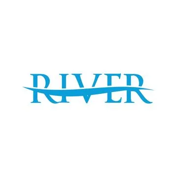 Modern Minimal River Symbol Vector Stock Illustration