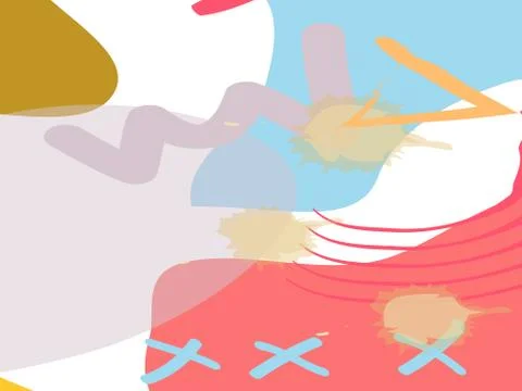 Modern minimal square Memphis shape template in pink, blue, turquoise, black  Stock Illustration