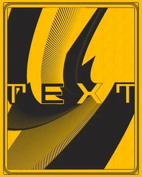 Modern Minimal Text Poster Circular Motion Design Graphic Wall Art Style Stock-Illustration