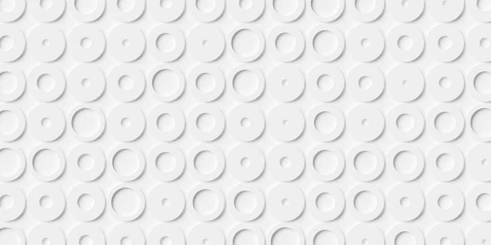 Modern minimal white background grid or array of circles with random thickn.. Stock Illustration
