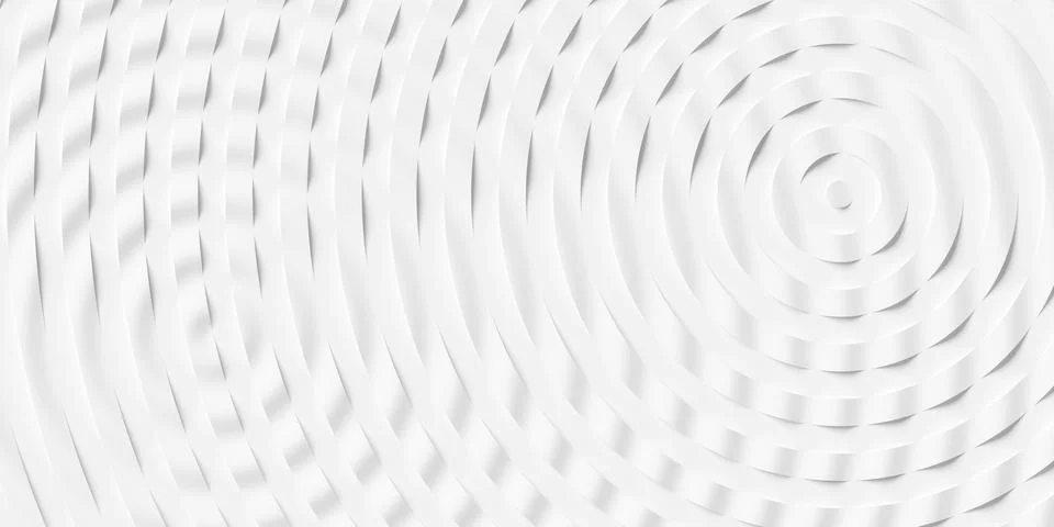 Modern minimal white overlapping concentric circles or rings geometry backg.. Stock Illustration