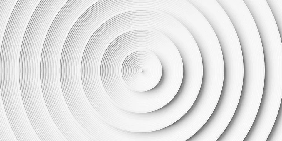 Modern minimal white stepped concentric stepped circles polygon geometry ba.. Stock Illustration