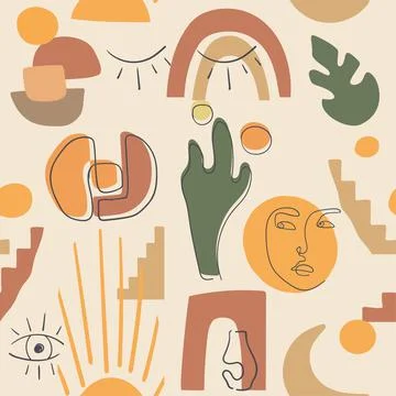 Modern minimalist abstract aesthetic pattern Stock Illustration
