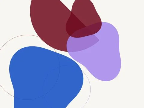 Modern Minimalist Abstract Background with Overlapping Colorful Organic Blo.. イラスト素材