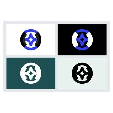 Modern Minimalist Abstract Circle Logo Set Stock Illustration