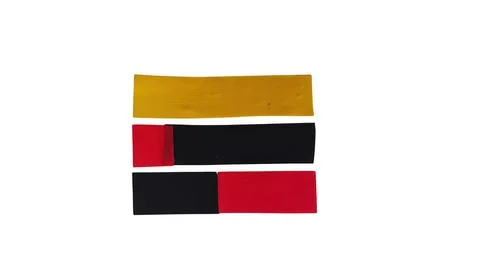 Modern minimalist abstract flag design with yellow, red, and black stripes 스톡 사진