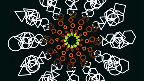 Modern, minimalist abstract pattern design on black background Stock Footage 342206898
