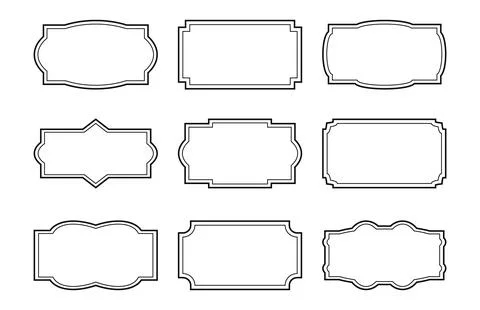 Modern minimalist aesthetic line Frames. Outline arch geometric forms. Deco.. イラスト素材