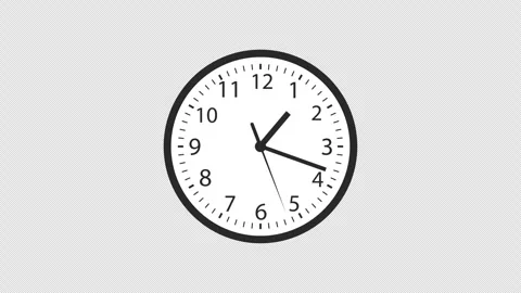 Modern Minimalist Analog Wall Clock Isolated on Light Grey Background Stock Footage 335653421