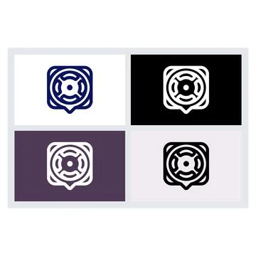 Modern Minimalist App Icon Logo Design Set Stock Illustration
