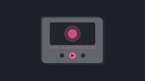 Modern minimalist audio player interface with play button and sound wave vi.. Stock Illustration