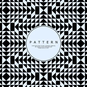 Modern minimalist black square triangle abstract seamless pattern design vector. Stock Illustration