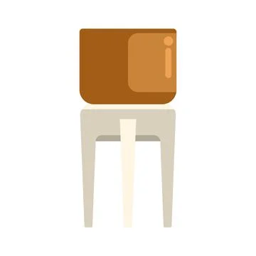 Modern minimalist brown microwave on kitchen table Stock Illustration